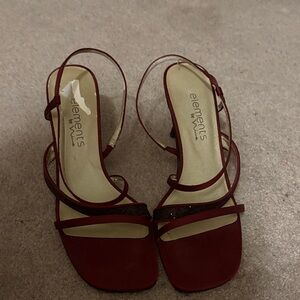 Elements by Nina Women's Burgundy Strappy Heels
